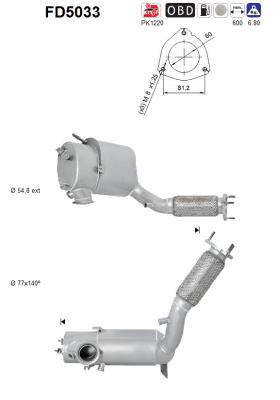 Ruß-/Partikelfilter, Abgasanlage AS FD5033 von AS