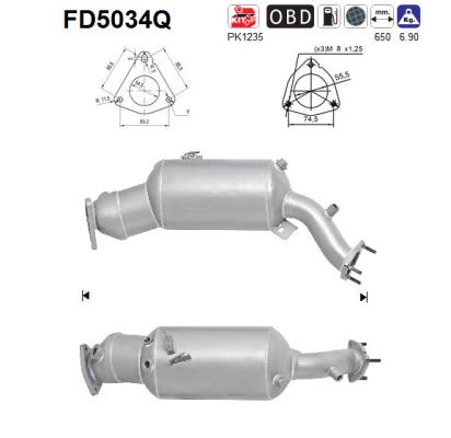 Ruß-/Partikelfilter, Abgasanlage AS FD5034Q von AS