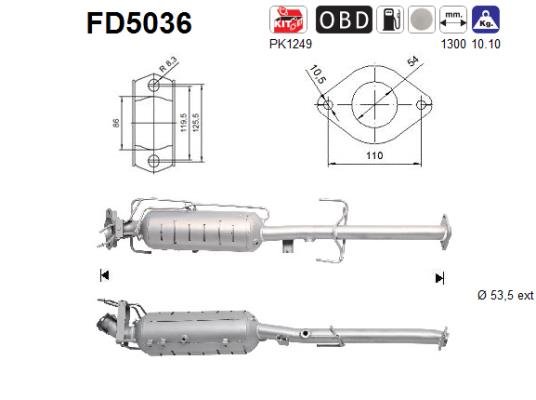 Ruß-/Partikelfilter, Abgasanlage AS FD5036 von AS