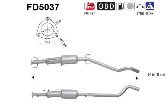 Ruß-/Partikelfilter, Abgasanlage AS FD5037 von AS