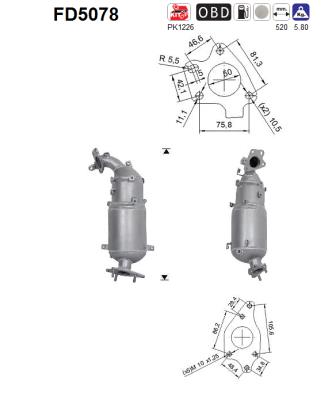 Ruß-/Partikelfilter, Abgasanlage AS FD5078 von AS