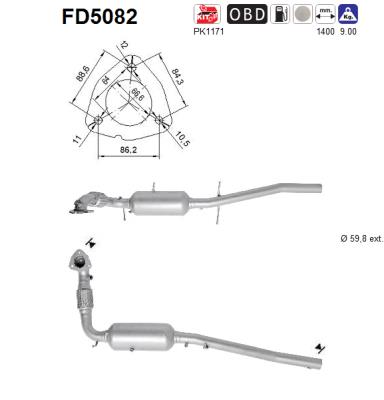 Ruß-/Partikelfilter, Abgasanlage AS FD5082 von AS