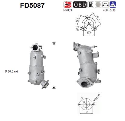 Ruß-/Partikelfilter, Abgasanlage AS FD5087 von AS