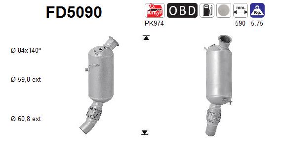 Ruß-/Partikelfilter, Abgasanlage AS FD5090 von AS