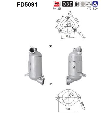 Ruß-/Partikelfilter, Abgasanlage AS FD5091 von AS