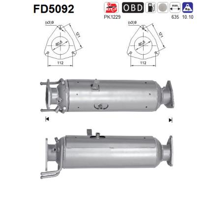 Ruß-/Partikelfilter, Abgasanlage AS FD5092 von AS