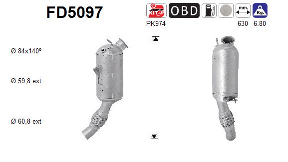 Ruß-/Partikelfilter, Abgasanlage AS FD5097 von AS