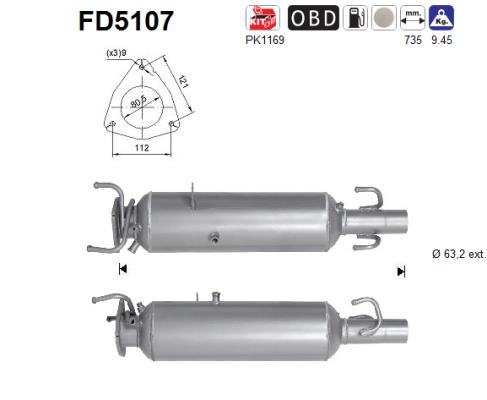 Ruß-/Partikelfilter, Abgasanlage AS FD5107 von AS