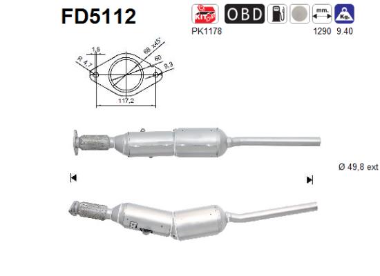 Ruß-/Partikelfilter, Abgasanlage AS FD5112 von AS