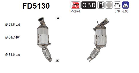 Ruß-/Partikelfilter, Abgasanlage AS FD5130 von AS