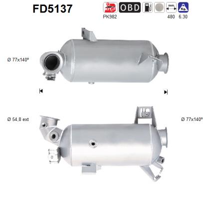 Ruß-/Partikelfilter, Abgasanlage AS FD5137 von AS