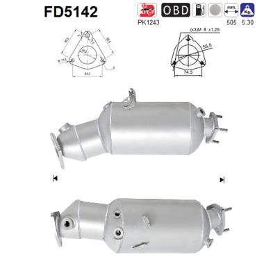 Ruß-/Partikelfilter, Abgasanlage AS FD5142 von AS