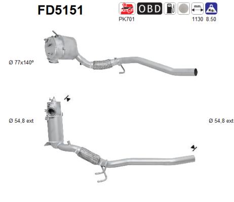 Ruß-/Partikelfilter, Abgasanlage AS FD5151 von AS