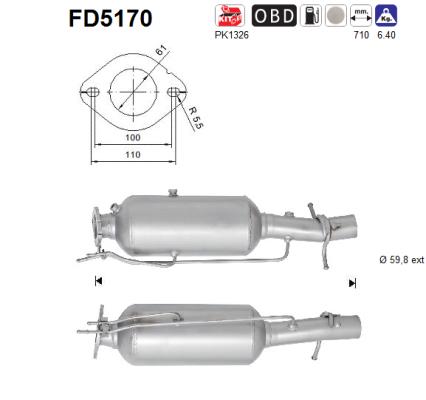 Ruß-/Partikelfilter, Abgasanlage AS FD5170 von AS