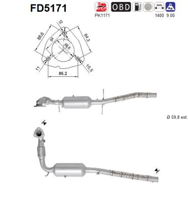 Ruß-/Partikelfilter, Abgasanlage AS FD5171 von AS