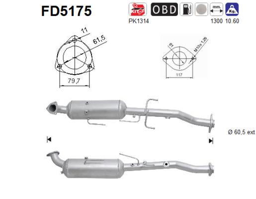 Ruß-/Partikelfilter, Abgasanlage AS FD5175 von AS