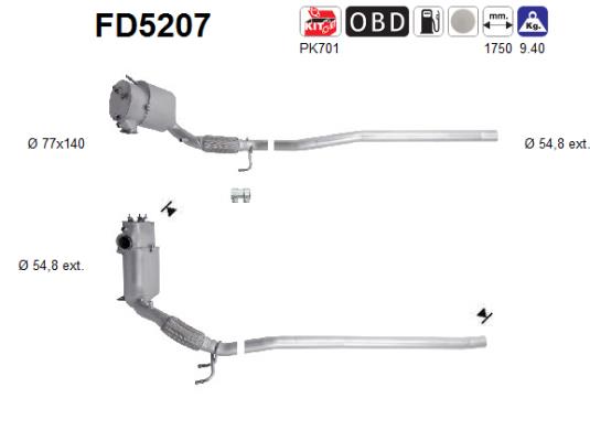 Ruß-/Partikelfilter, Abgasanlage AS FD5207 von AS