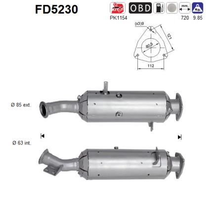 Ruß-/Partikelfilter, Abgasanlage AS FD5230 von AS