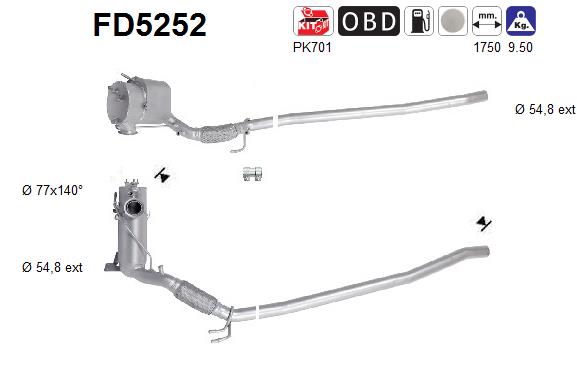 Ruß-/Partikelfilter, Abgasanlage AS FD5252 von AS