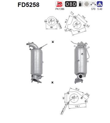 Ruß-/Partikelfilter, Abgasanlage AS FD5258 von AS