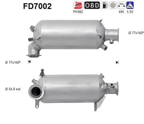 Ruß-/Partikelfilter, Abgasanlage AS FD7002 von AS