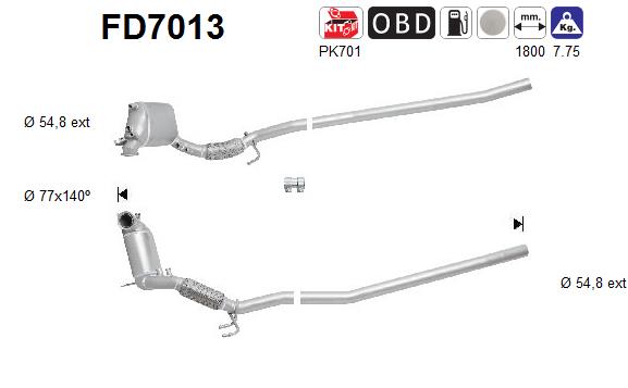 Ruß-/Partikelfilter, Abgasanlage AS FD7013 von AS