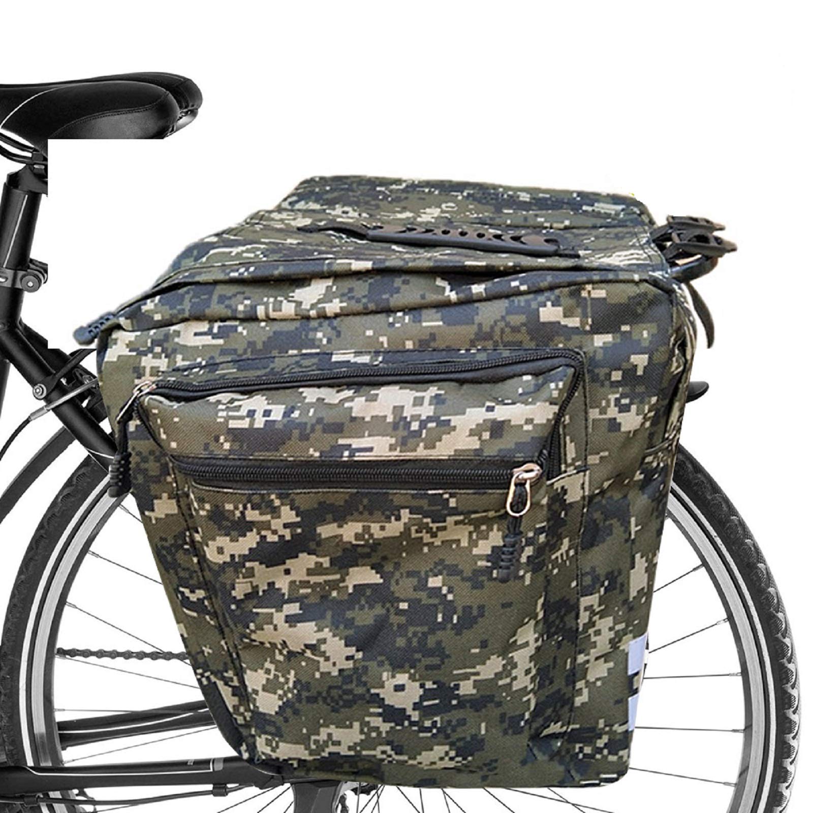 ASANMU Fahrradtaschen Gepäckträger, Fahrradtasche Doppeltasche, Fahrrad Gepäcktasche, wasserdichte Gepäckträgertasche mit Reflektierende Streifen, Fahrrad Satteltaschen, für Pendlergepäckträger von ASANMU