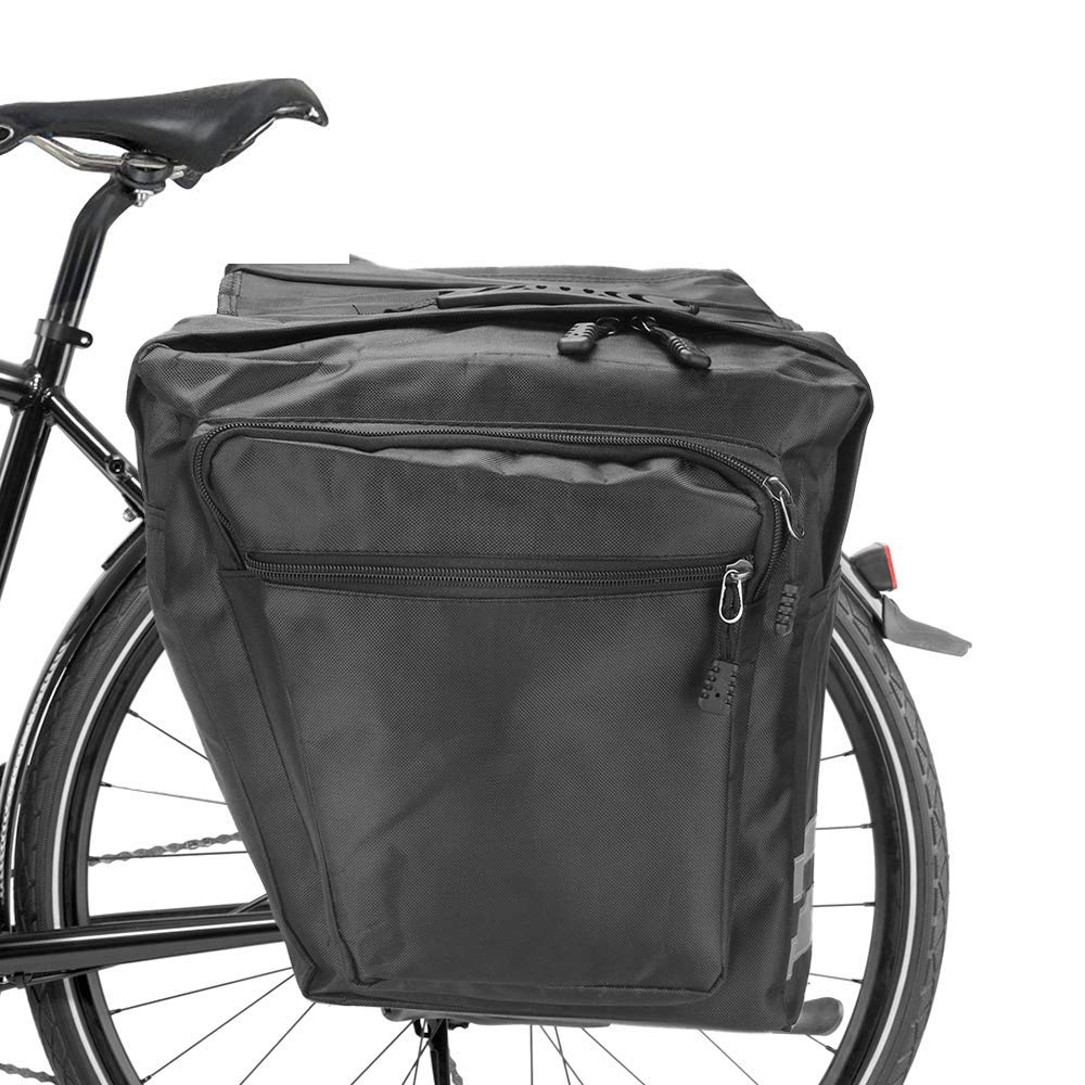 ASANMU Fahrradtasche für Gepäckträger, Fahrrad Taschen Hinten Gepäckträger, Fahrradtasche Doppeltasche Multifunction wasserdichte Gepäckträgertasche mit Reflektierende Streifen Fahrrad Satteltaschen von ASANMU