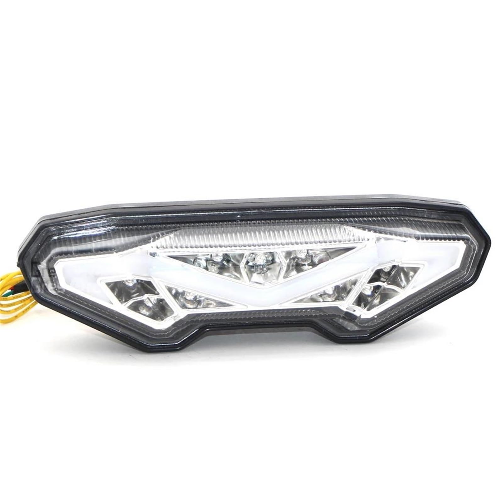 Für FZ - 09 MT09 2014 2015 2016 Motorrad Hinten Blinklicht Hinten Bremslicht Lampe Integriertes Bremslicht Motorrad Rücklicht Bremslicht Rund(Weiß) von ASBVRJF