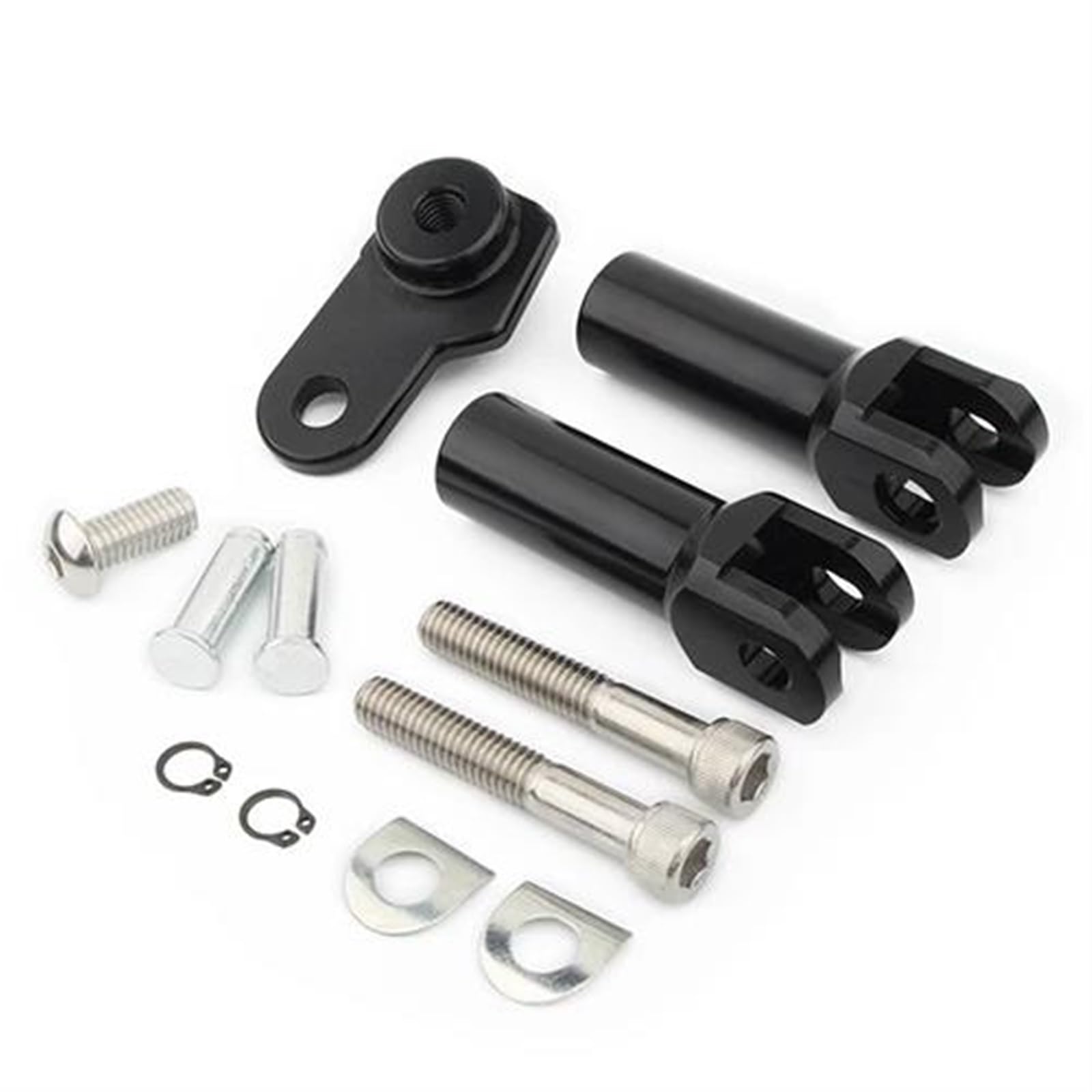 Fußrasten Pedal Für Harley Softail Dünne FLS FLSS 12-17 Kreuz Knochen FLSTSB Motorrad Passagier Fußrasten Mount Kit Fußrasten Unterstützt Montieren Clevis Verstellbare Fußrasten Motorrad(Black) von ASBVRJF