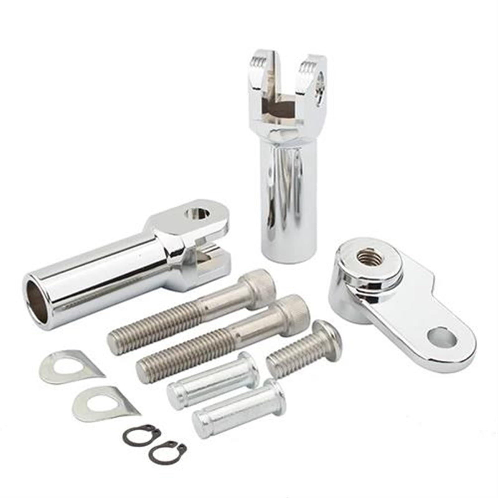 Fußrasten Pedal Für Harley Softail Dünne FLS FLSS 12-17 Kreuz Knochen FLSTSB Motorrad Passagier Fußrasten Mount Kit Fußrasten Unterstützt Montieren Clevis Verstellbare Fußrasten Motorrad(Chrome) von ASBVRJF