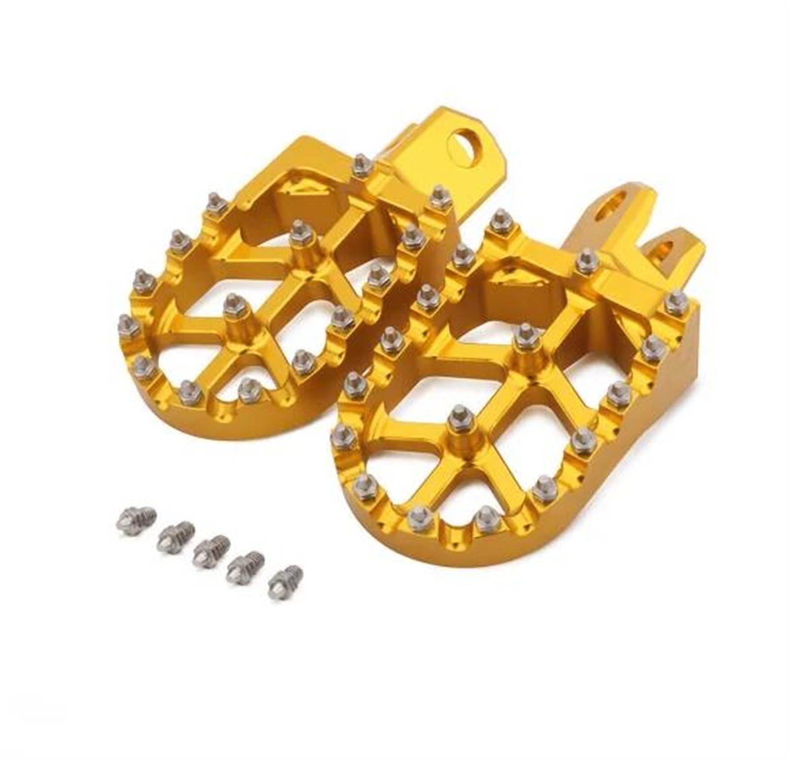 Fußrasten Pedal Für Suzuki Für RM125 RM250 RMX250S RMX250R DRZ400 DRZ400E DRZ400S DRZ400SM Motorrad Billet MX Breite Fußrasten Pedale Rest Fußrasten Verstellbare Fußrasten Motorrad(Gold) von ASBVRJF