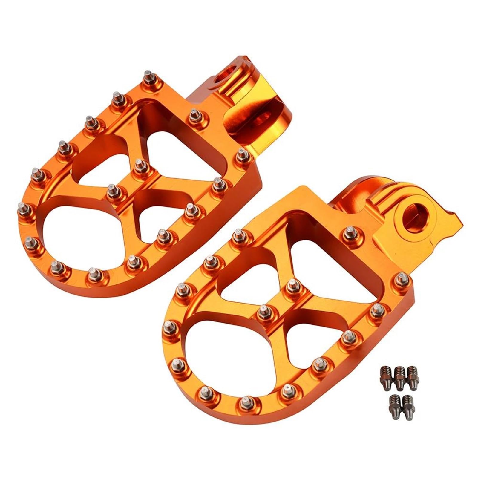 Fußrasten Pedal Für TE FE TC FC 65 85 125 150 250 300 350 390 400 450 501 701 Enduro Super Moto FS450 Fußstütze Fußrasten Rest Pedal Verstellbare Fußrasten Motorrad(Orange) von ASBVRJF