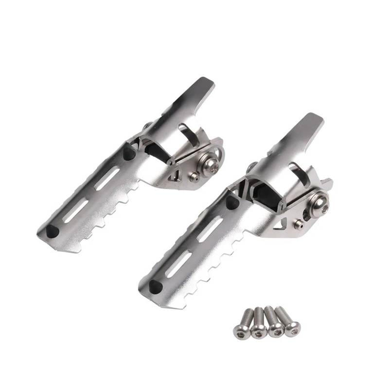 Fußrasten Pedal Für Tenere700 XT700Z T7 T 700 Motorradzubehör Tenere 700 Highway Front Fußrasten Klappbare Fußstützen Schellen 20-26mm Verstellbare Fußrasten Motorrad(Silver) von ASBVRJF