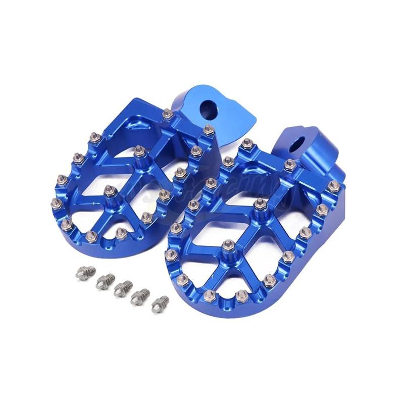 Fußrasten Pedal Für WR SMR TC TE TXC 360 400 449 450 510 511 570 610 TC450 Motorrad Billet MX Breite Fußrasten Pedale Rest Fußrasten Verstellbare Fußrasten Motorrad(Blue) von ASBVRJF