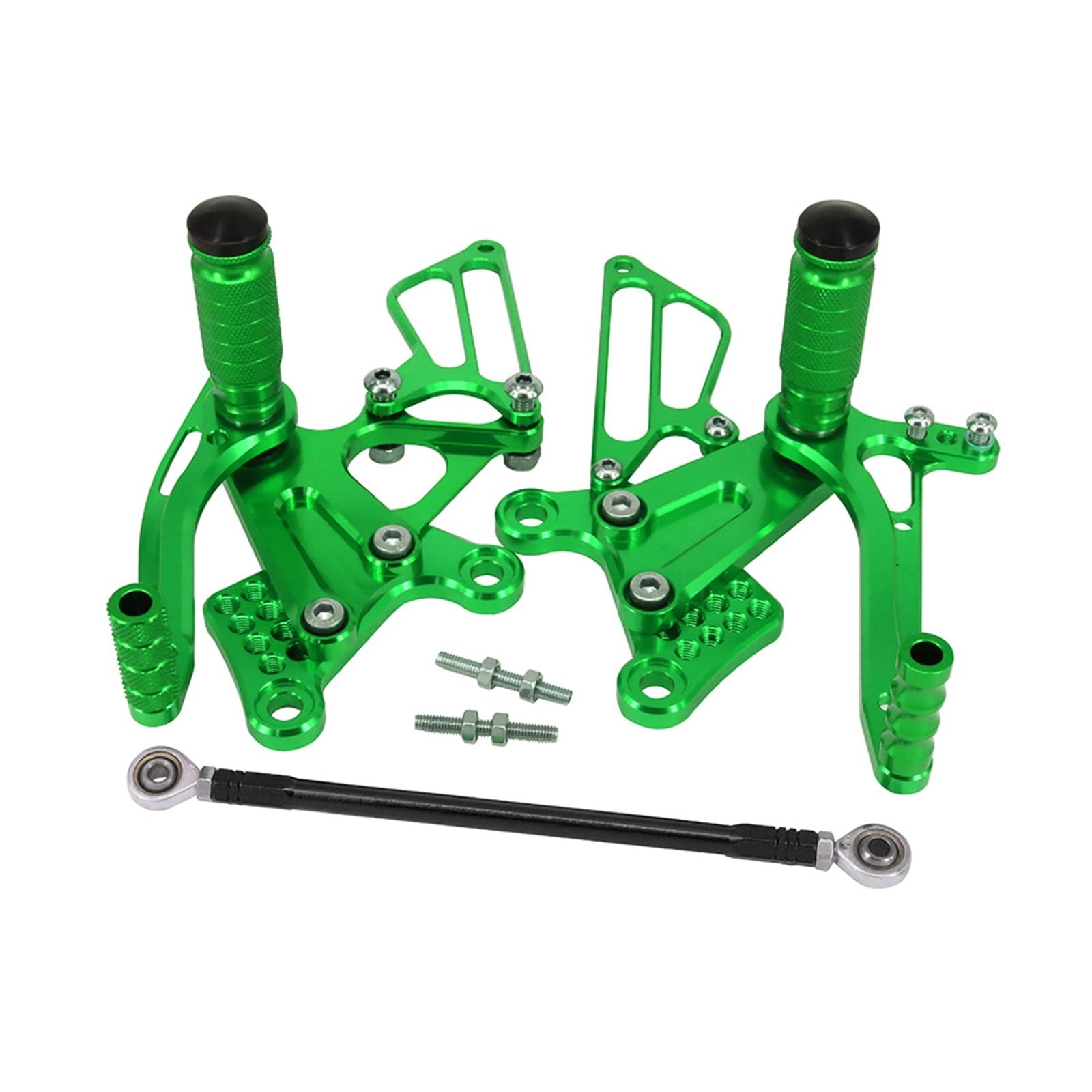 Fußrasten Pedal Für ZX6R ZX-6R ZX 6R 2009-2017 2016 Motorrad CNC Einstellbare Fußrasten Hinten Set Pedale Rest Fußrastenanlage Fußrasten Verstellbare Fußrasten Motorrad(Green) von ASBVRJF