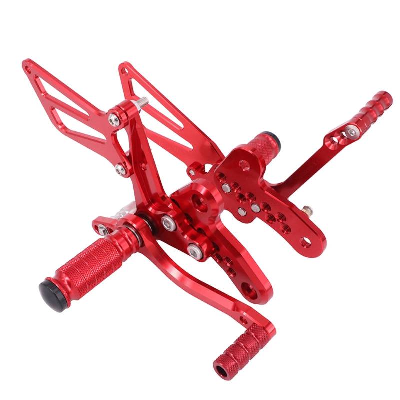 Fußrasten Pedal Motorrad Aluminium CNC Einstellbar Für GSXR1300 GSXR 1300 1999-2013 Fußrasten Fußrasten Pedale Rest Fußrastenanlage Verstellbare Fußrasten Motorrad(Red) von ASBVRJF