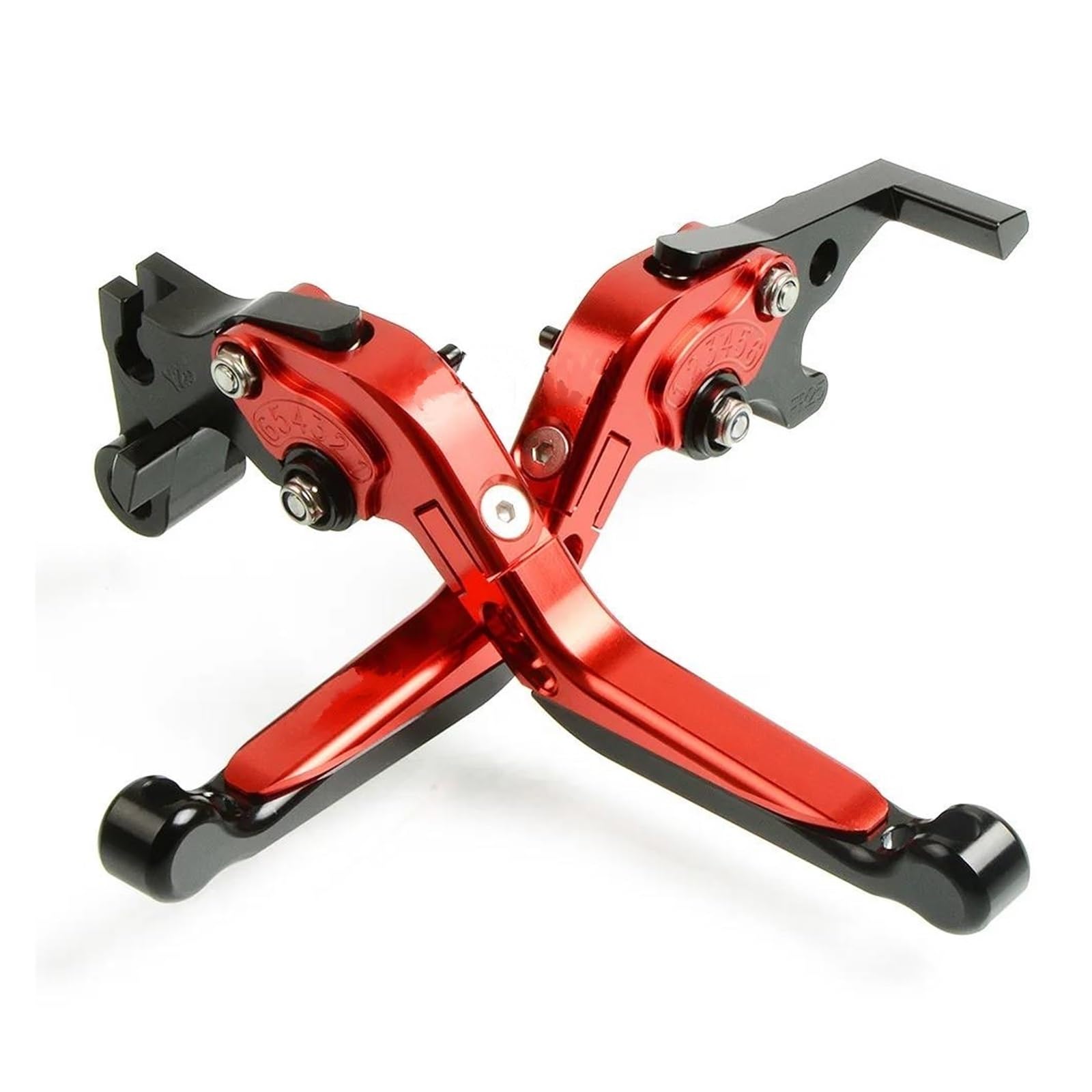 Kupplungsbremshebel CNC-Aluminium, verstellbar, zusammenklappbar, ausziehbar, für Ducati 748SS/750SS 1999–2002, Bremshebel (Rot-Rot-Schwarz) von ASBVRJF