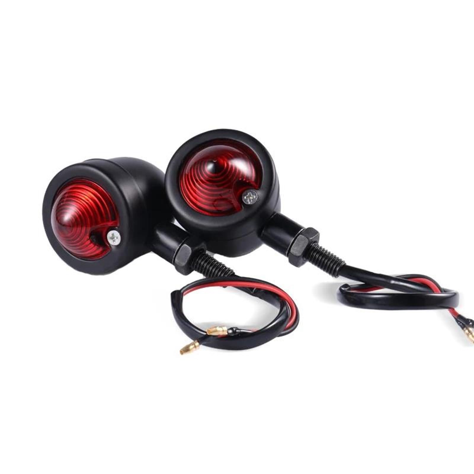 Motorrad Kennzeichenhalter Lampe Moto Zubehör 2 Stücke Universal Motorrad Blinker Bremse Stoplicht Rücklicht Rückleuchten Motorrad Rücklicht Bremslicht Runde(Typ C) von ASBVRJF