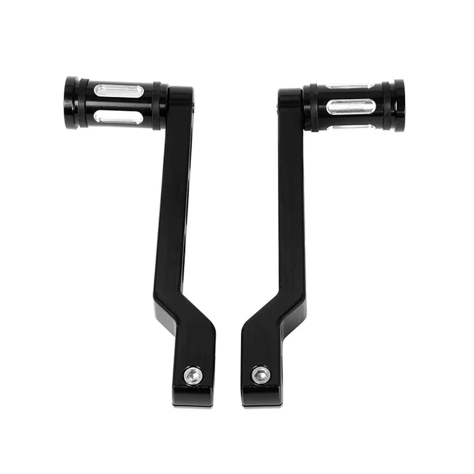 Schalthebelunterstützung Motorrad Zubehör Ersetzen 2PCS Ferse Kappe Getriebe Shifter Kit Schalthebel Pedal Peg Für FL Softail Touring Trike Chrom/schwarz Hebel Halterung Für Schalthebel(Black) von ASBVRJF