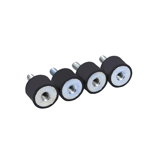 4 x Gummihalterungen Stoßdämpfer Anti-Vibrations-Silentblock-Spulen M8 Gummi + Stahl-Zinkbeschichtung schwarz + silber (Farbe: M6) von ASDEHH