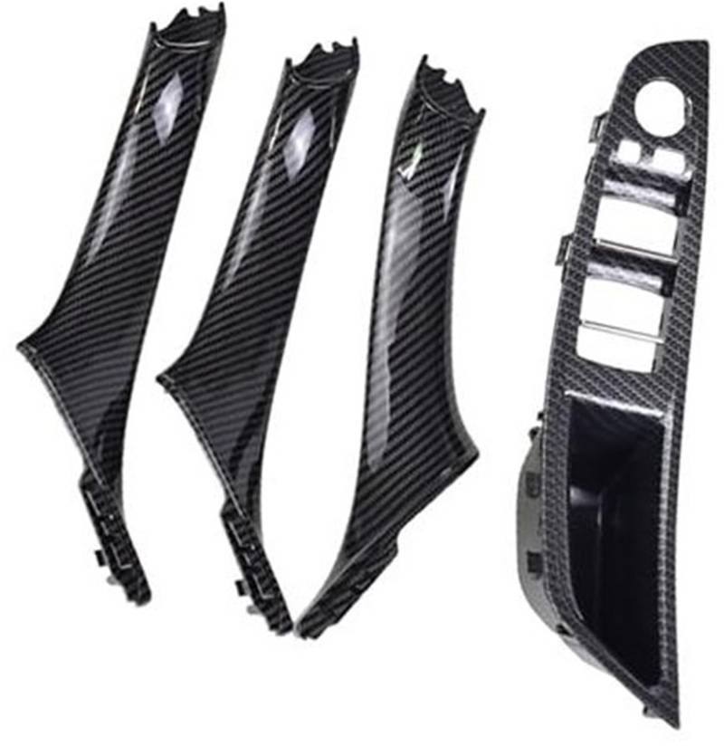 4 7-teiliges Set Rechtslenker RHD, for, 5er F10 F11 520 525 Rotweingrau Auto-Innentürgriff Innenverkleidung Zugverkleidung 51417225851 Innentürgriffgriff(Carbon Fiber-4Pcs) von ASDGH