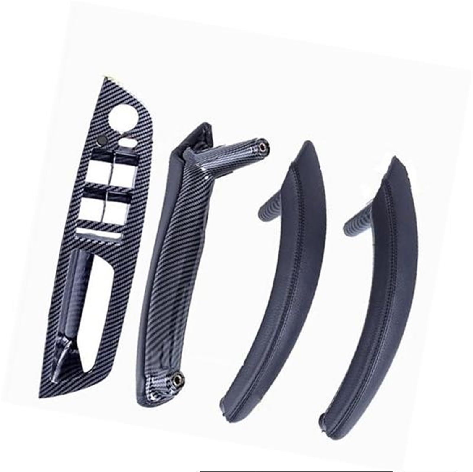 4PCS Set LHD RHD Carbon Fiber Texture Auto Links Rechts Innen Innen Tür Pull Griff Trim Abdeckung, for, E70 E71 X5 X6 Innentürgriffgriff(Black LHD-CF-Standard) von ASDGH