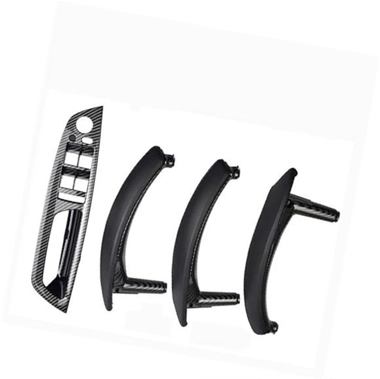 4PCS Set LHD RHD Carbon Fiber Texture Auto Links Rechts Innen Innen Tür Pull Griff Trim Abdeckung, for, E70 E71 X5 X6 Innentürgriffgriff(Black RHD-CF-Standard) von ASDGH