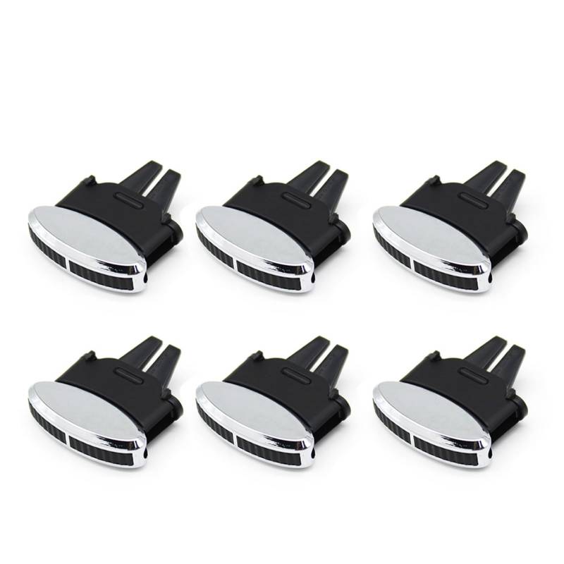 ASDGH 1/2/4/6 STÜCKE Auto Vorne Hinten Air Vent AC Vent Slider Tab Clips, for Maserati, Quattroporte GranCabrio GranTurismo 225787,225787-C Luftclip für die Klimaanlage in der Fahrzeugmitte(6PCS) von ASDGH