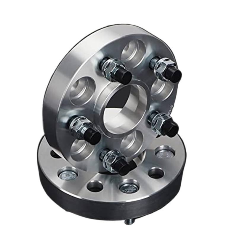 ASDGH 2 Stück 15/20/25/30/40 mm PCD 5 x 114,3 CB 60,1 mm Spurverbreiterung, for 5 Lug THarvard Universal Series M12 x 1,25 Nabenzentrischer Spurverbreiterer(Black 20MM SILVER SPACERS) von ASDGH