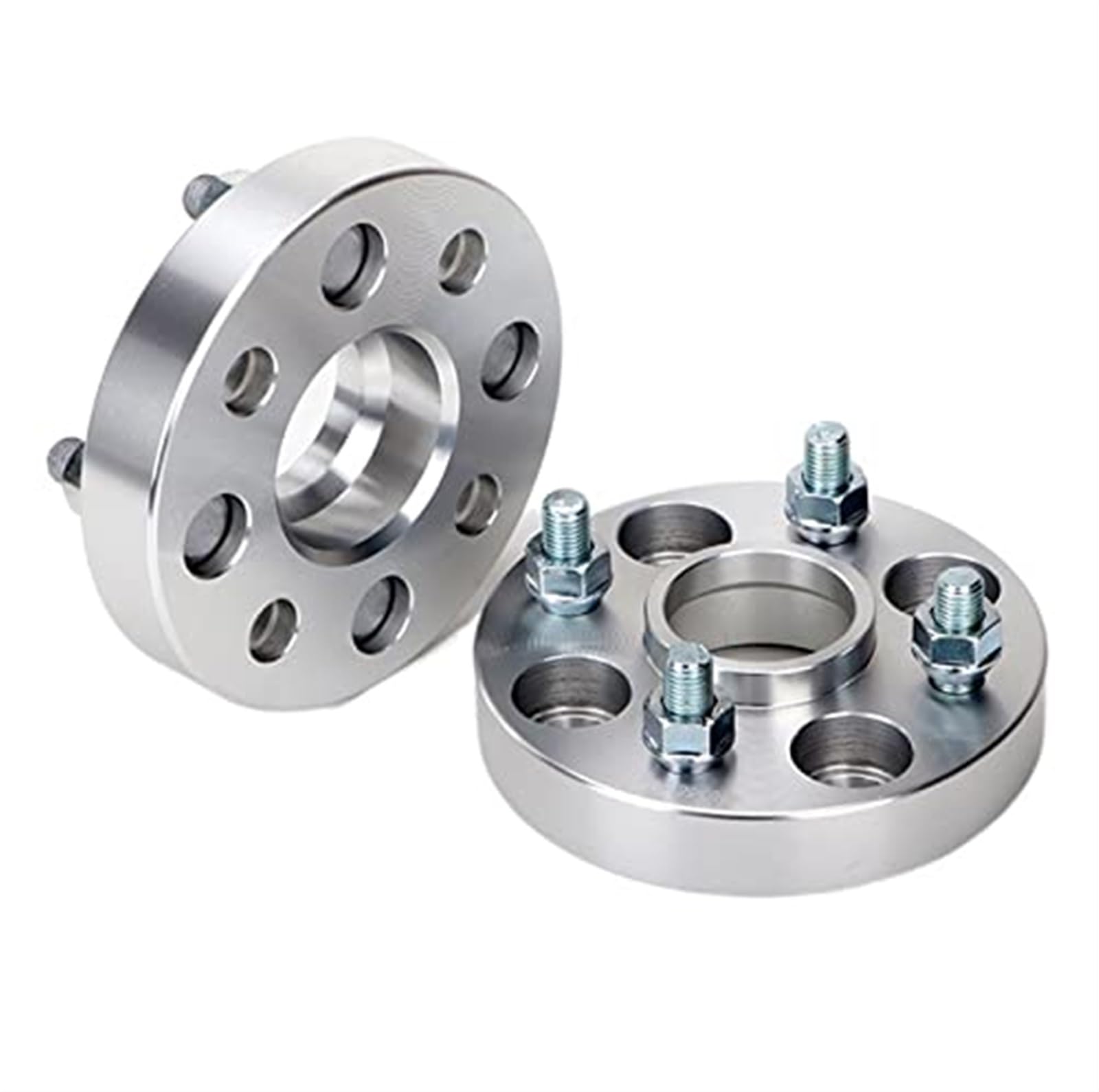 ASDGH 2 Stück PCD 4x100 ID = OD = 56,1mm Auto Aluminium Rad Spacer Adapter 15/20/25/30mm Flansch 4lug, for JAZZ, for MINI, Nabenzentrischer Spurverbreiterer(BLACK 2PCS 20mm Silver) von ASDGH