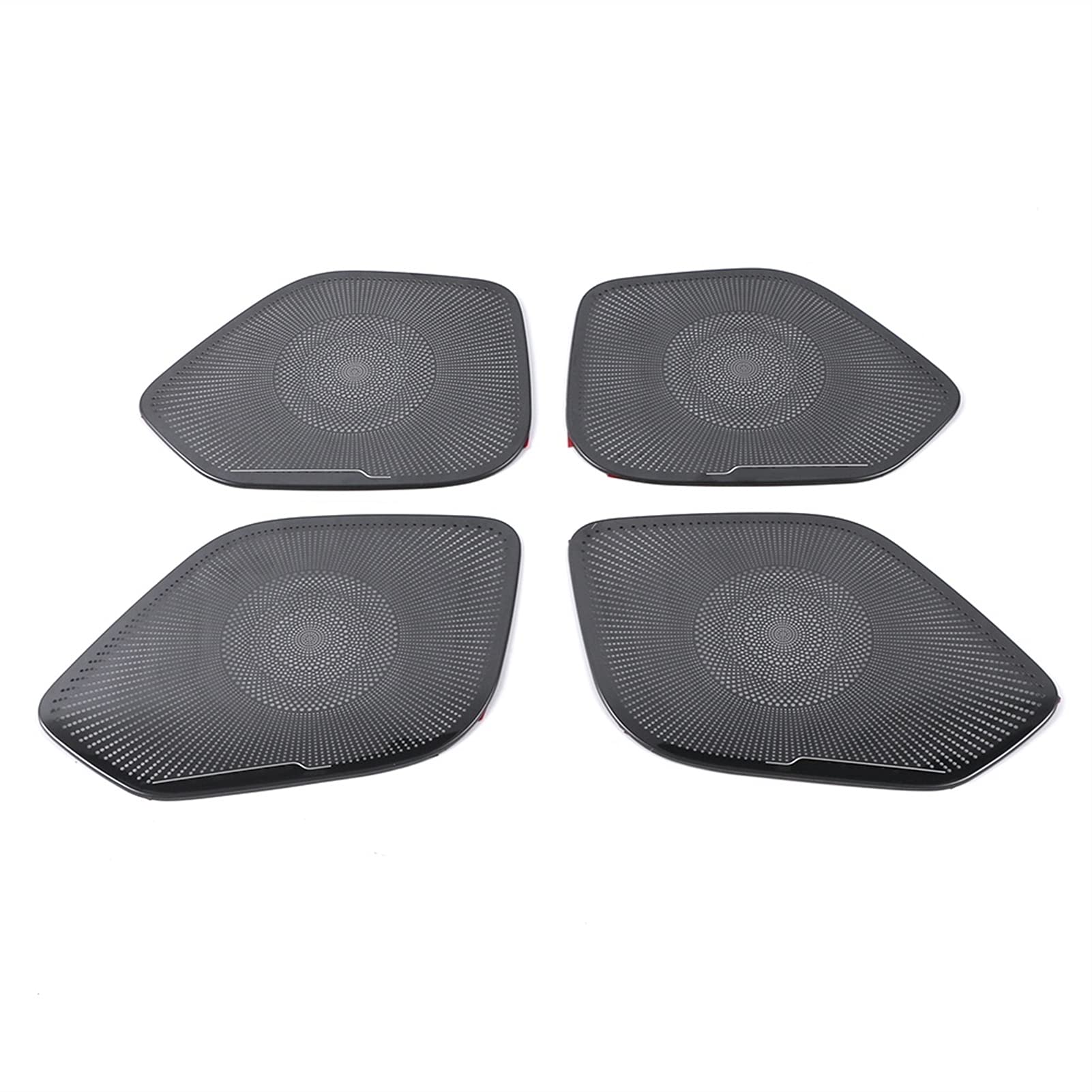 ASDGH Autolautsprecherabdeckung Edelstahl Türlautsprecher Sound Pad Zierrahmen Aufkleber Innenzubehör, for Peugeot, 2008 P24 2019-2021 Verkleidung der Lautsprecherabdeckung(Black With Logo B) von ASDGH