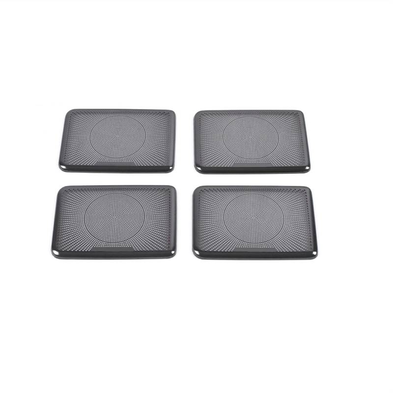 ASDGH Autolautsprecherabdeckung Edelstahl Türlautsprecher Sound Pad Zierrahmen Aufkleber Innenzubehör, for Toyota, Alphard AH30 2016-2020 Verkleidung der Lautsprecherabdeckung(Black With Logo A) von ASDGH