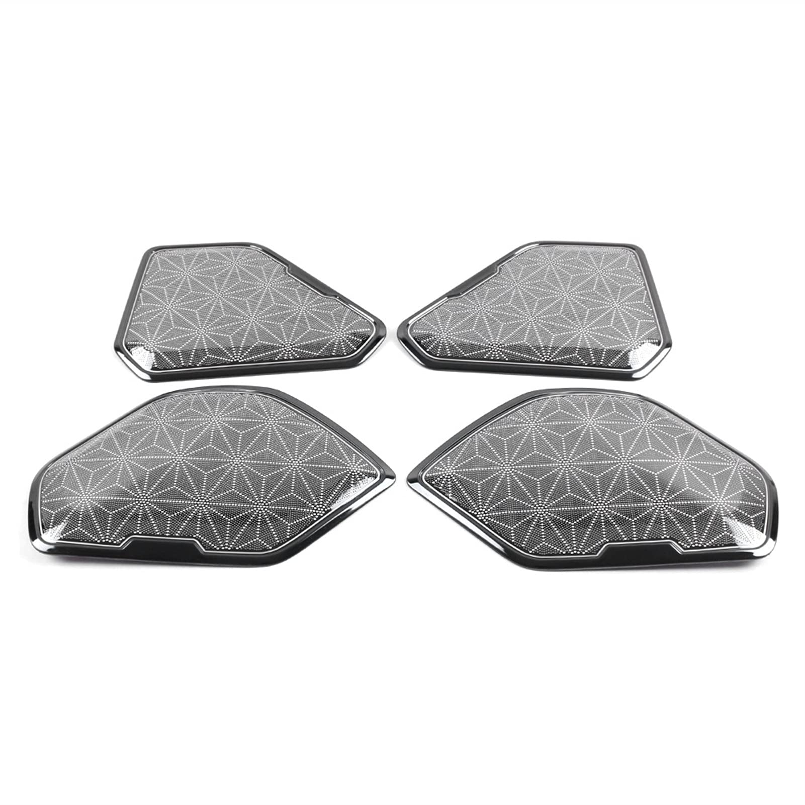 ASDGH Autolautsprecherabdeckung Edelstahltürlautsprecher-Soundpad Zierrahmenaufkleber Innenzubehör, for Toyota, for RAV4, XA50 2019-2021 Verkleidung der Lautsprecherabdeckung(Black A) von ASDGH